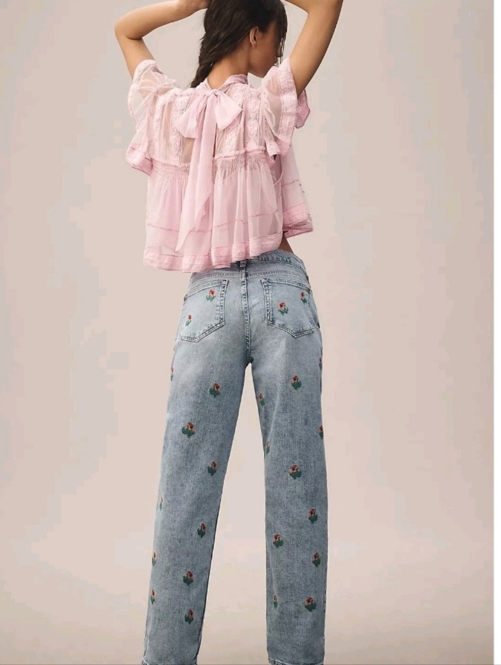 Pilcro By Anthropologie Embroidered Jeans, Size 24 Petite, nwot - Picture 3 of 3